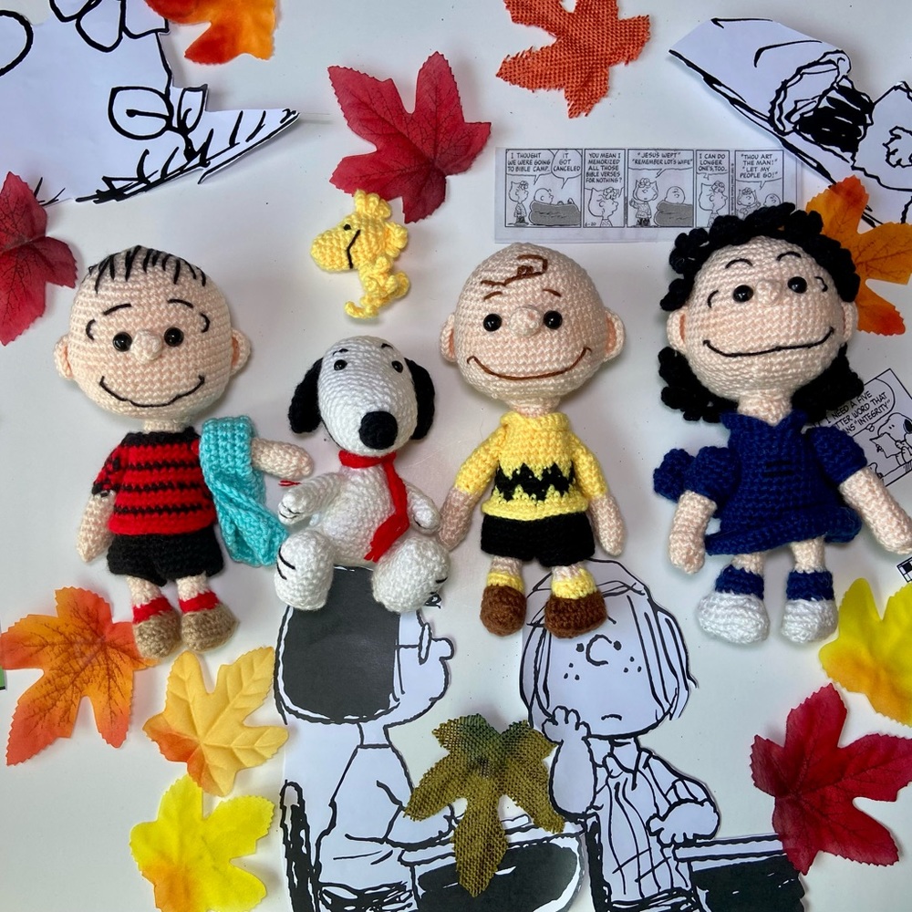 Charlie Brown, Snoopy, Peanuts friends adeventurs,  Crochet hand made, amigurumi
